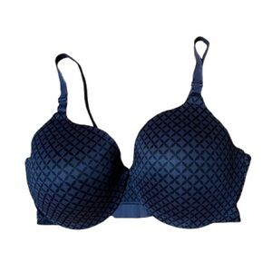 Warner's Elegant Blue Patterned Women's Bra Size 40D